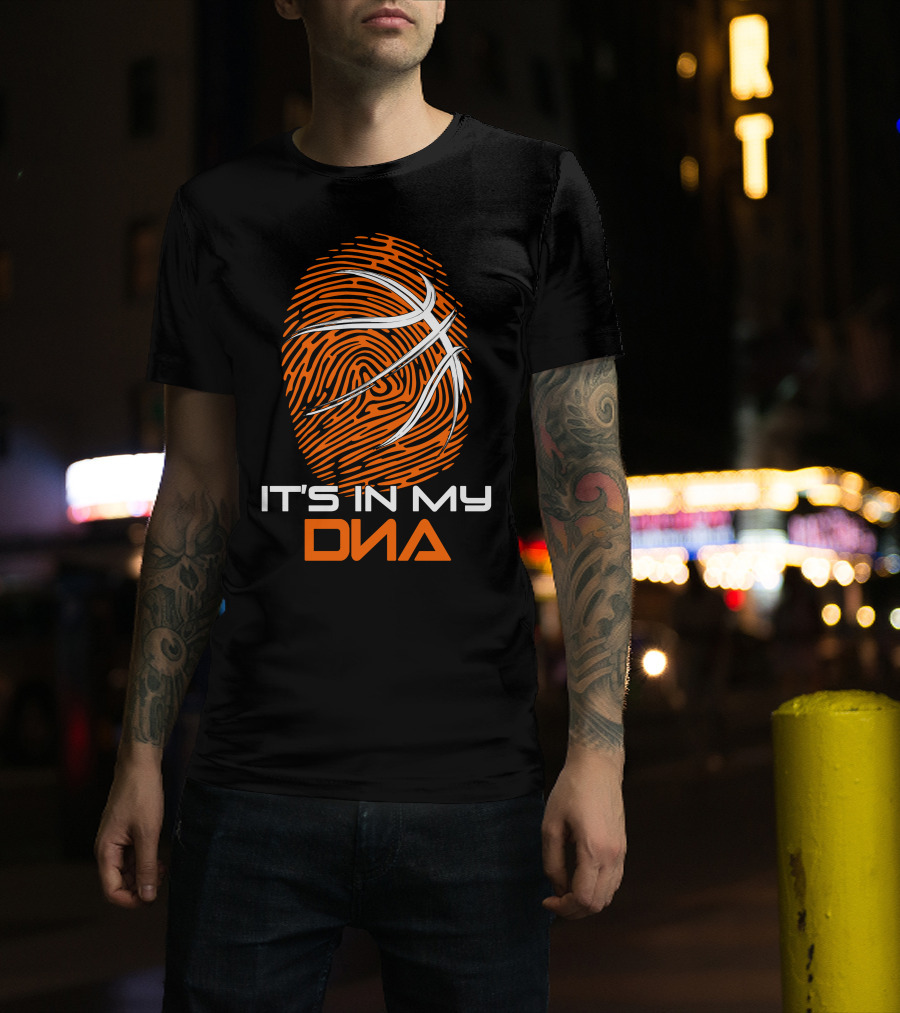 Basketball It's In My DNA Fingerprint Basketball Lines T-Shirt