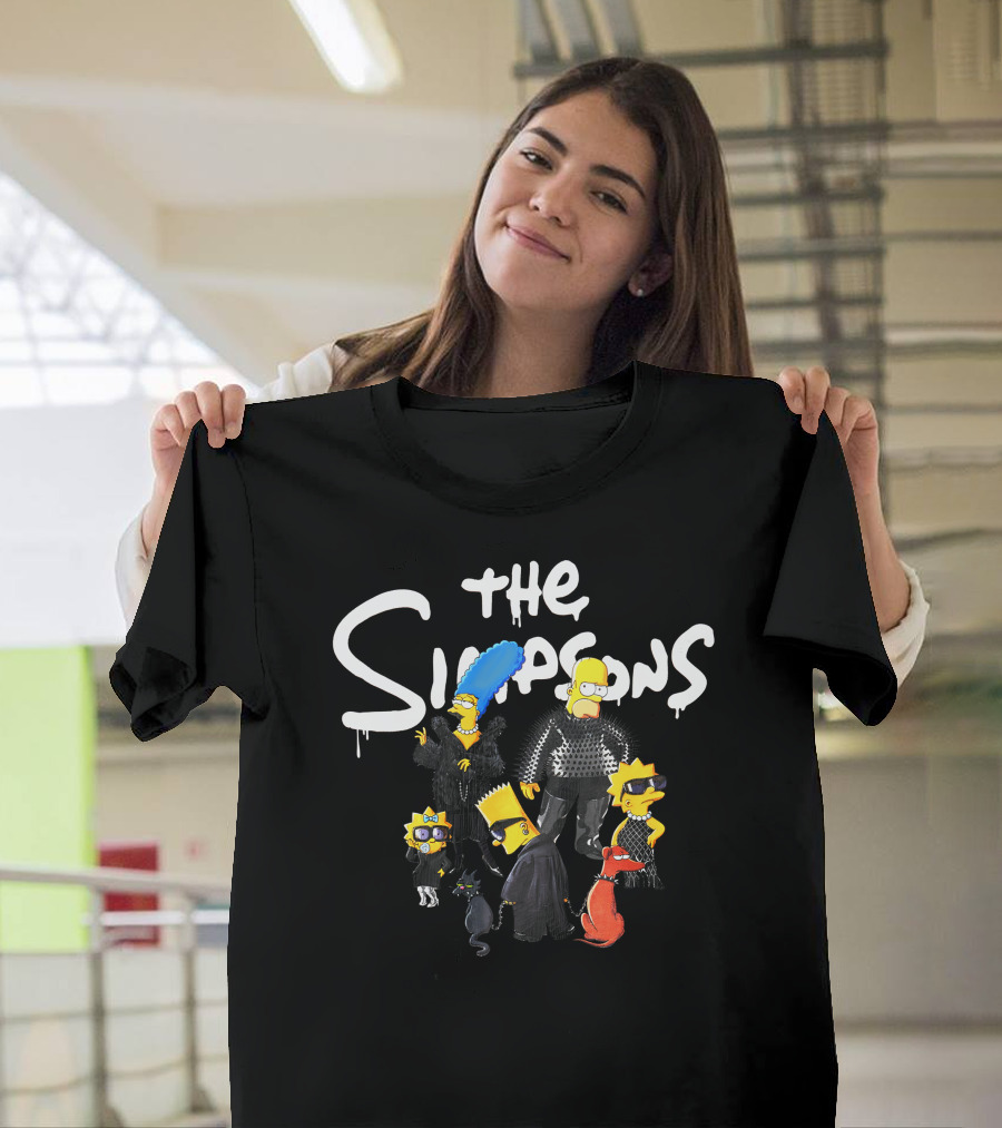 The Simpsons Family in Gothic Nylon Fashion T-Shirt