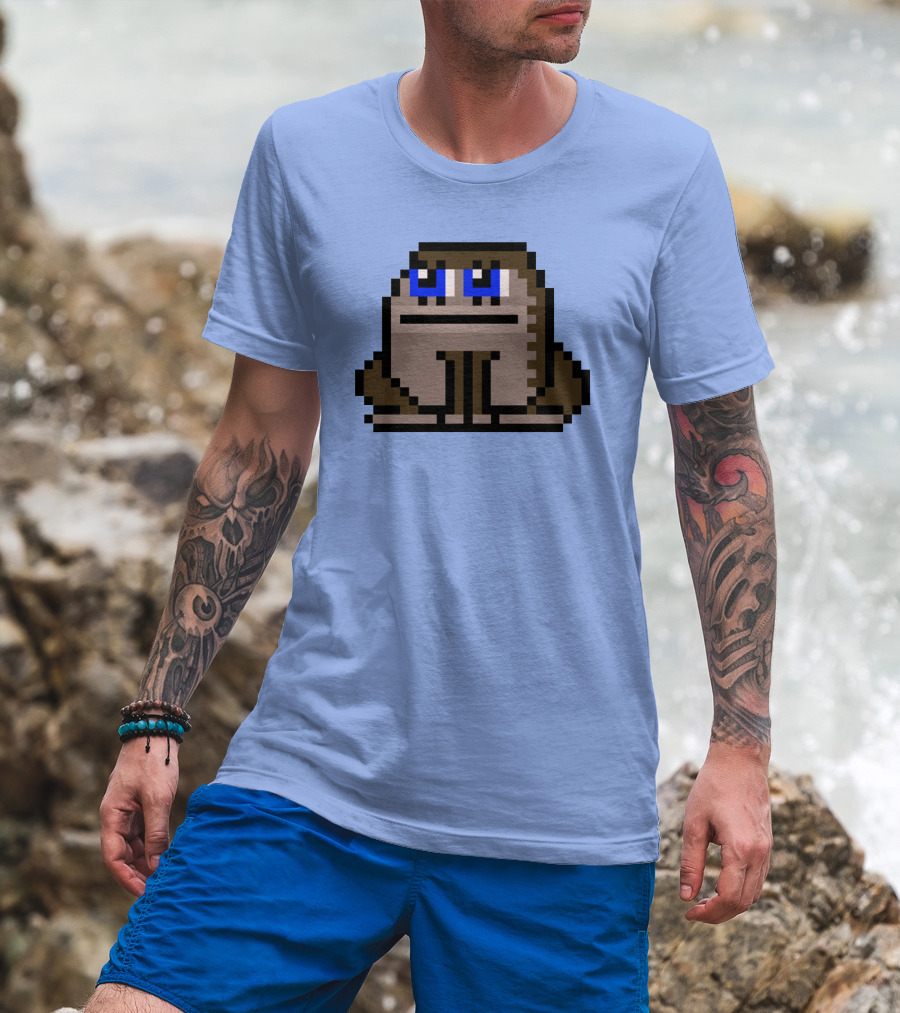 Sergito CrypToadz Pixel Art Frog With Blue Eyes T-Shirt