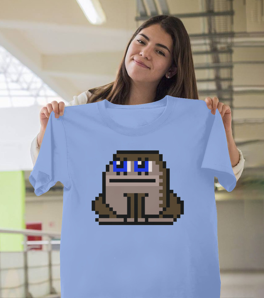 Sergito CrypToadz Pixel Art Frog with Blue Eyes T-Shirt