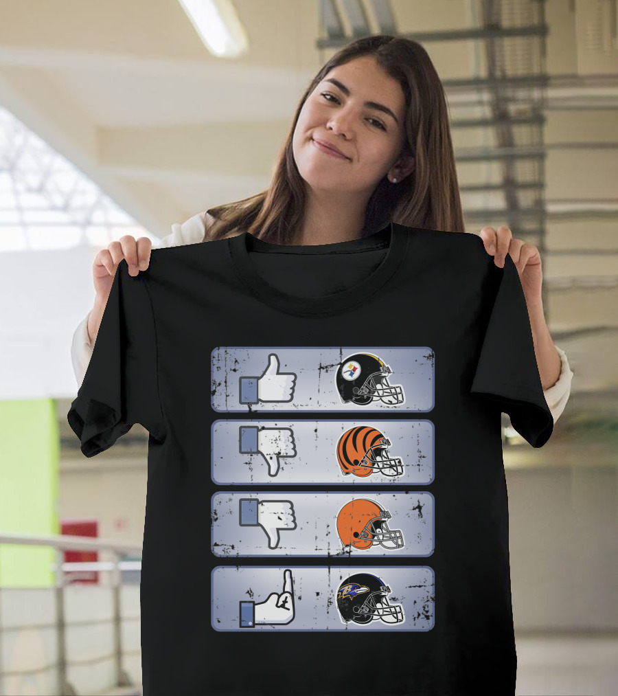 Icon Like Dislike Bengals Browns Steelers Ravens T-Shirt