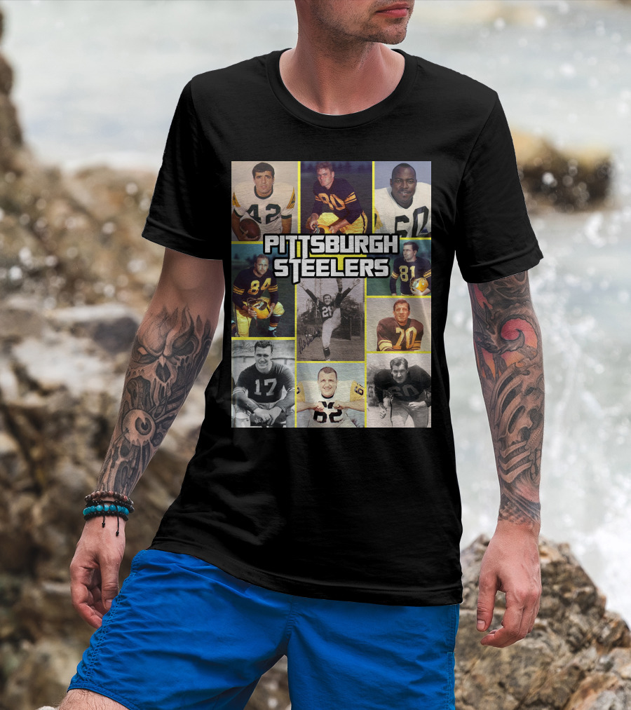 Pittsburgh Steelers Legends Team Vintage Collage T-Shirt