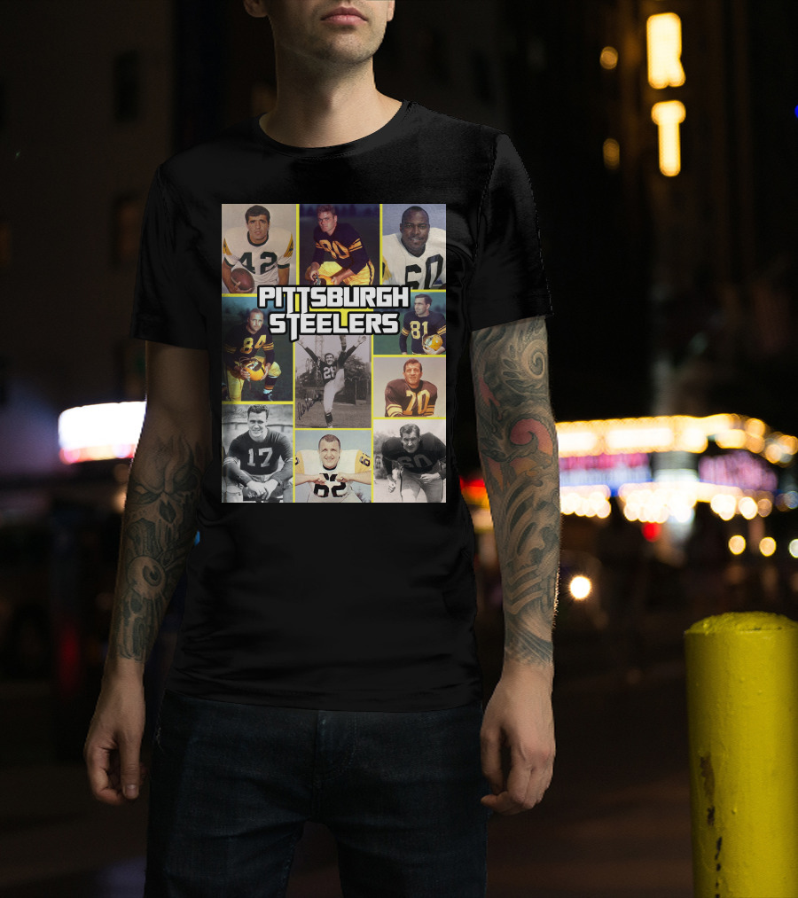 Pittsburgh Steelers Legends Team Vintage Collage T-Shirt