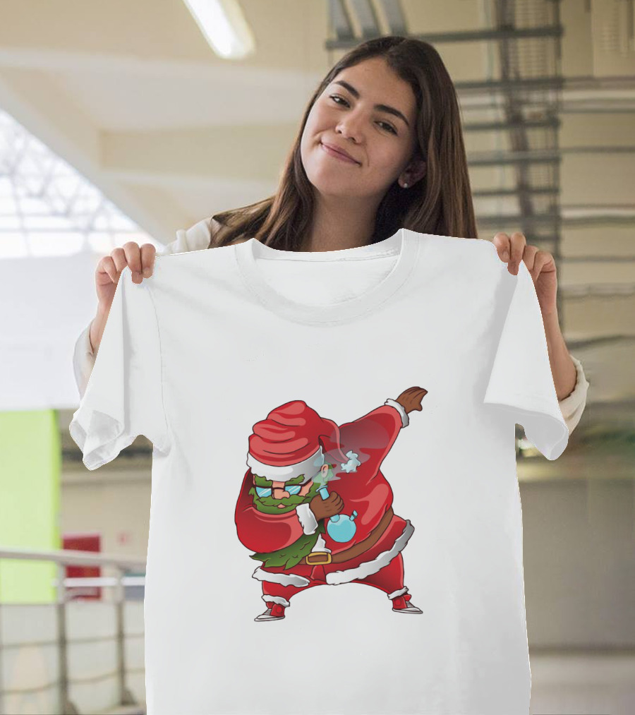 Cool Santa Style Merry Dab Christmas Smoking Fun T-Shirt