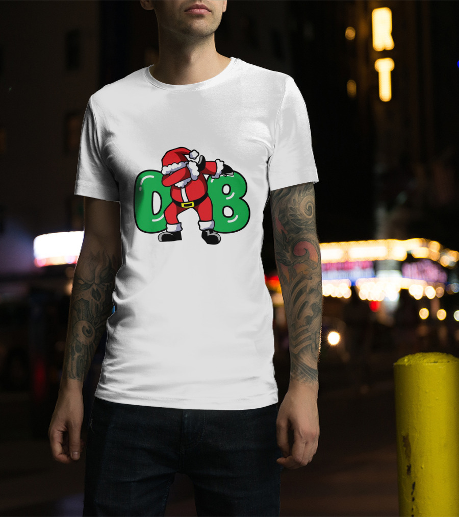 Santa Dab With Green DB Letters T-Shirt