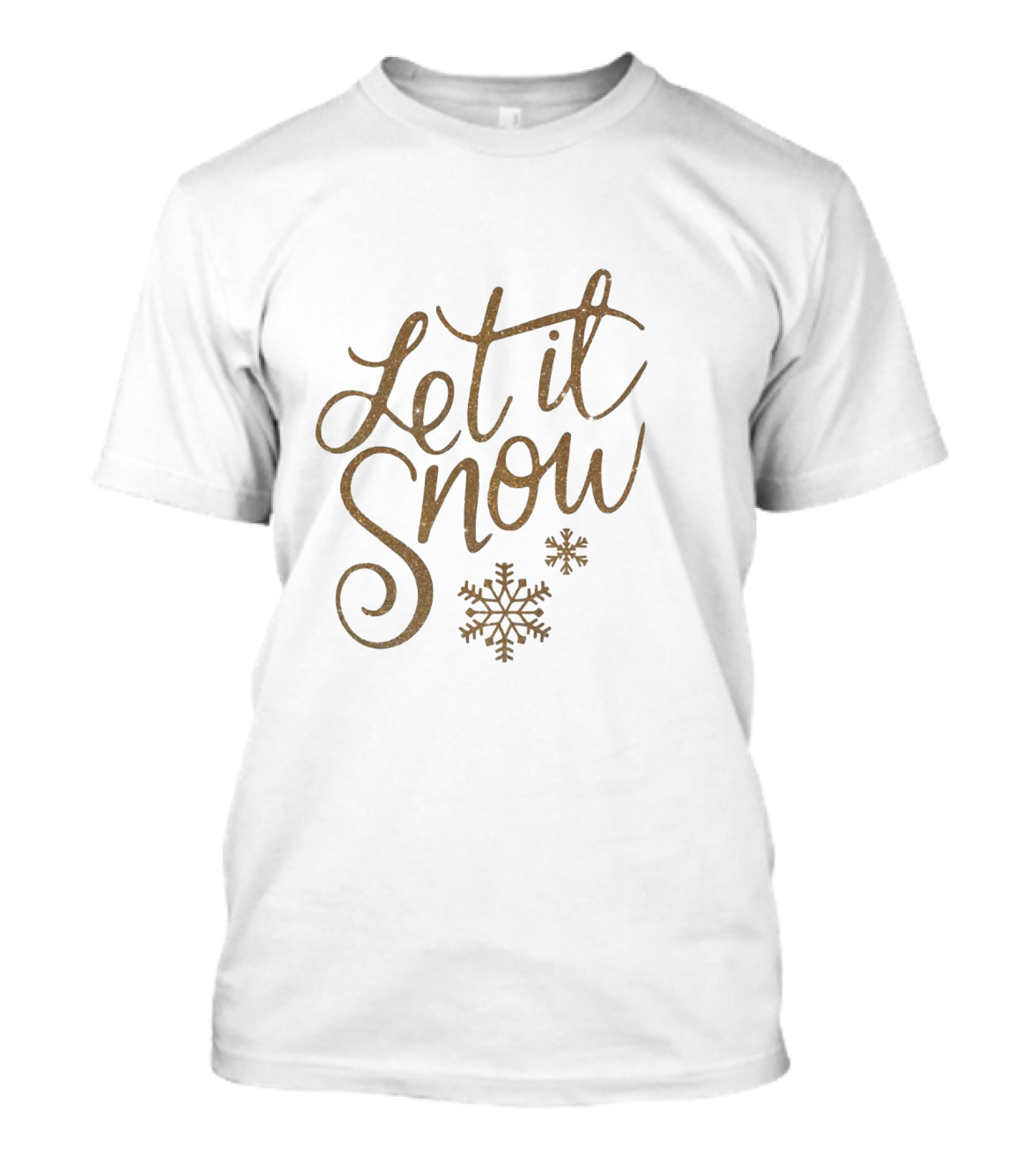 Let It Snow Whimsical Script With Snowflake Accents T-Shirt