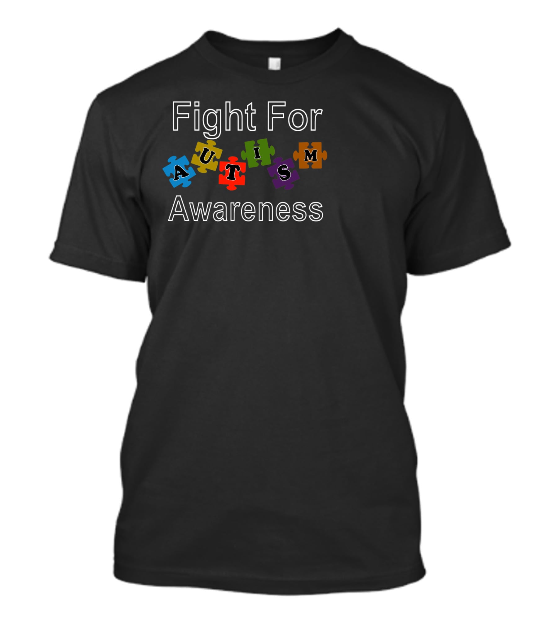 Fight For Autism Awareness Puzzle Pieces T-Shirt