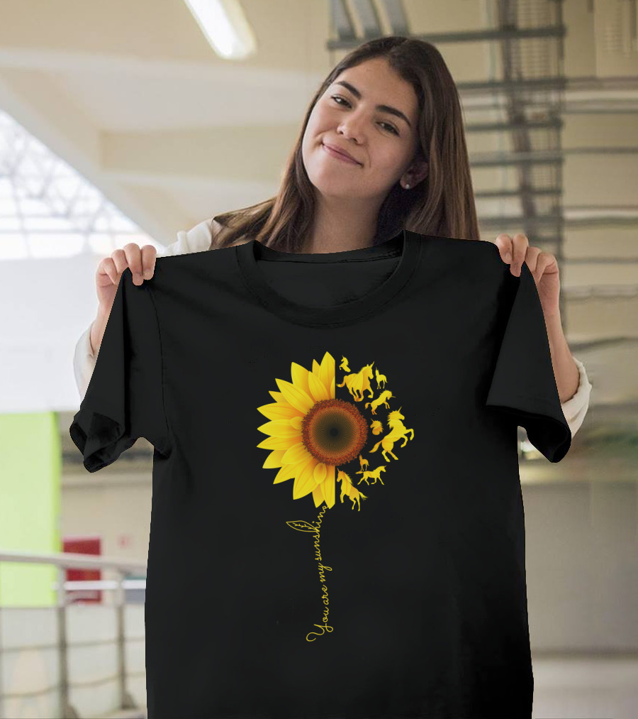 You Are My Sunshine Unicorn Sunflower Whimsy T-Shirt