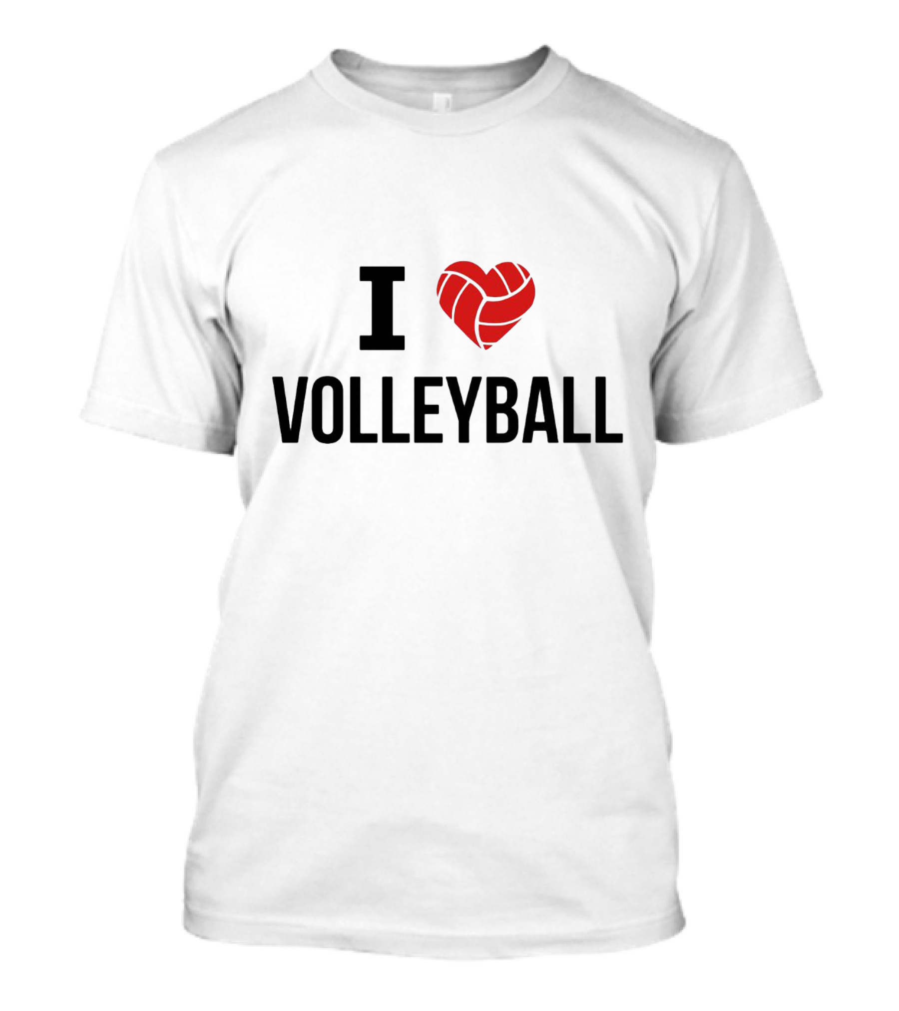 I Heart Volleyball With Red Volleyball Heart T-Shirt
