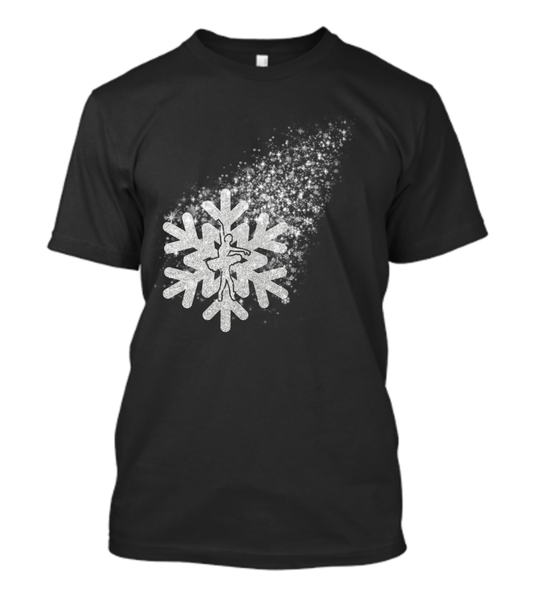 Ballet Dance Silhouette Inside Glittering Snowflake Burst T-Shirt
