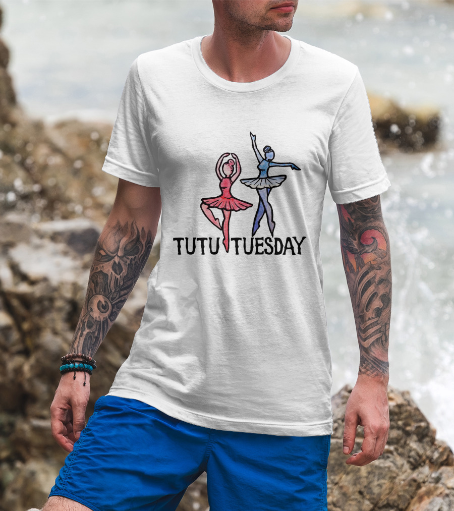 Ballet Dancers Tutu Tuesday Pink And Blue Costume T-Shirt