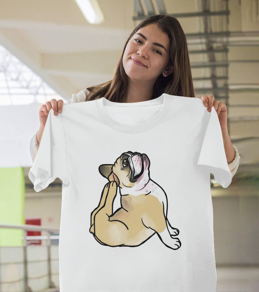 Bulldog Puppy Stretching In Full Cobra Pose T-Shirt