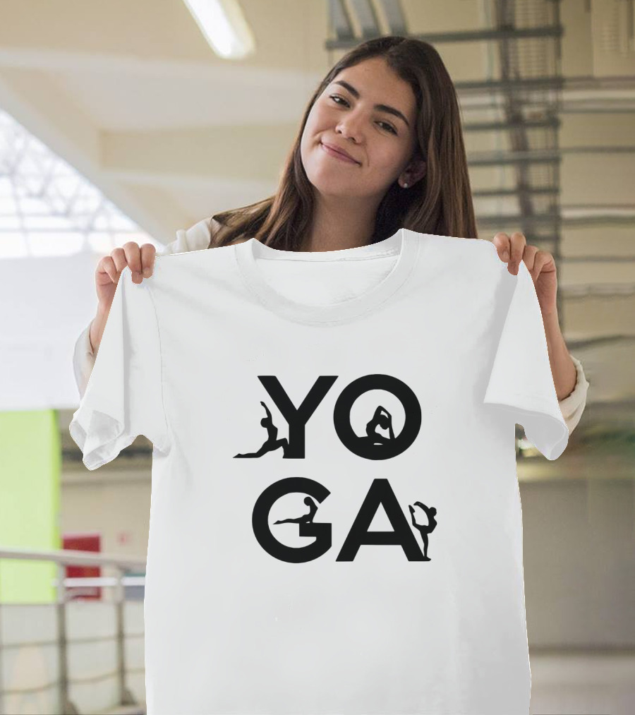 Yoga Silhouette Poses Word T-Shirt