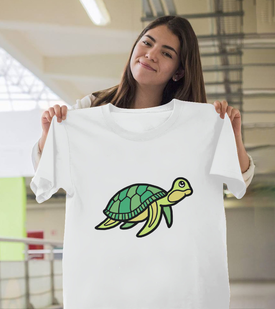 Cute Little Sea Turtle Delightfully Adorable Green Companion T-Shirt