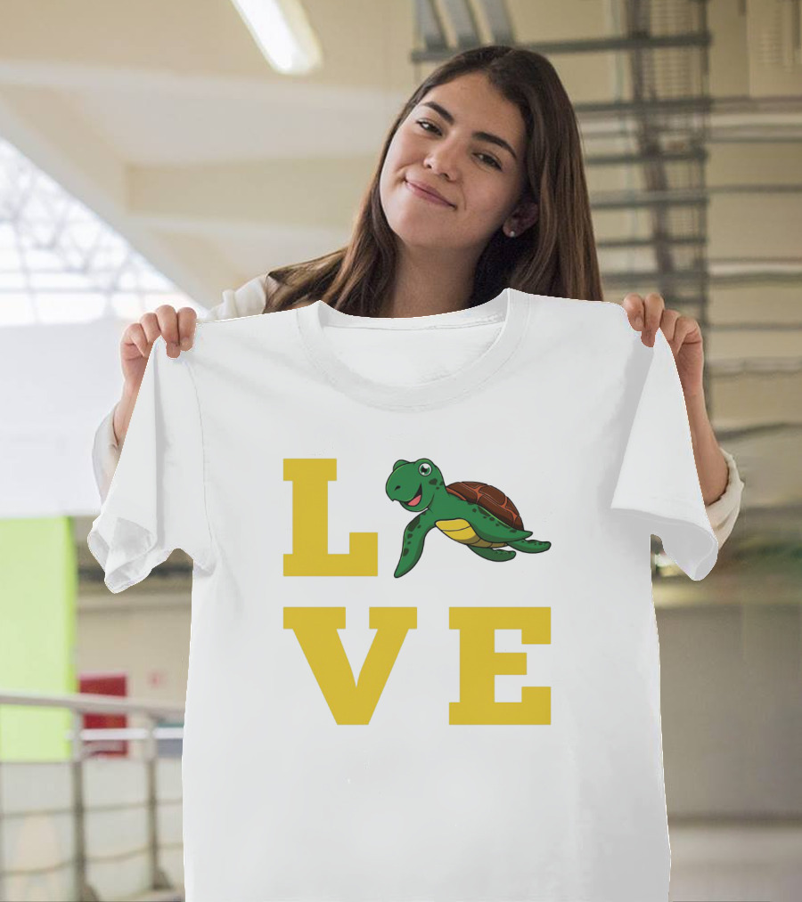 LOVE Turtles Funny Kids Sea Drawing Playful T-Shirt