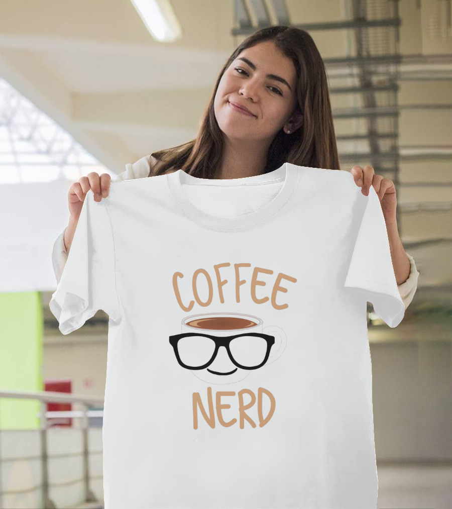 Coffee Nerd Funny Glasses Coffee Mug Face T-Shirt