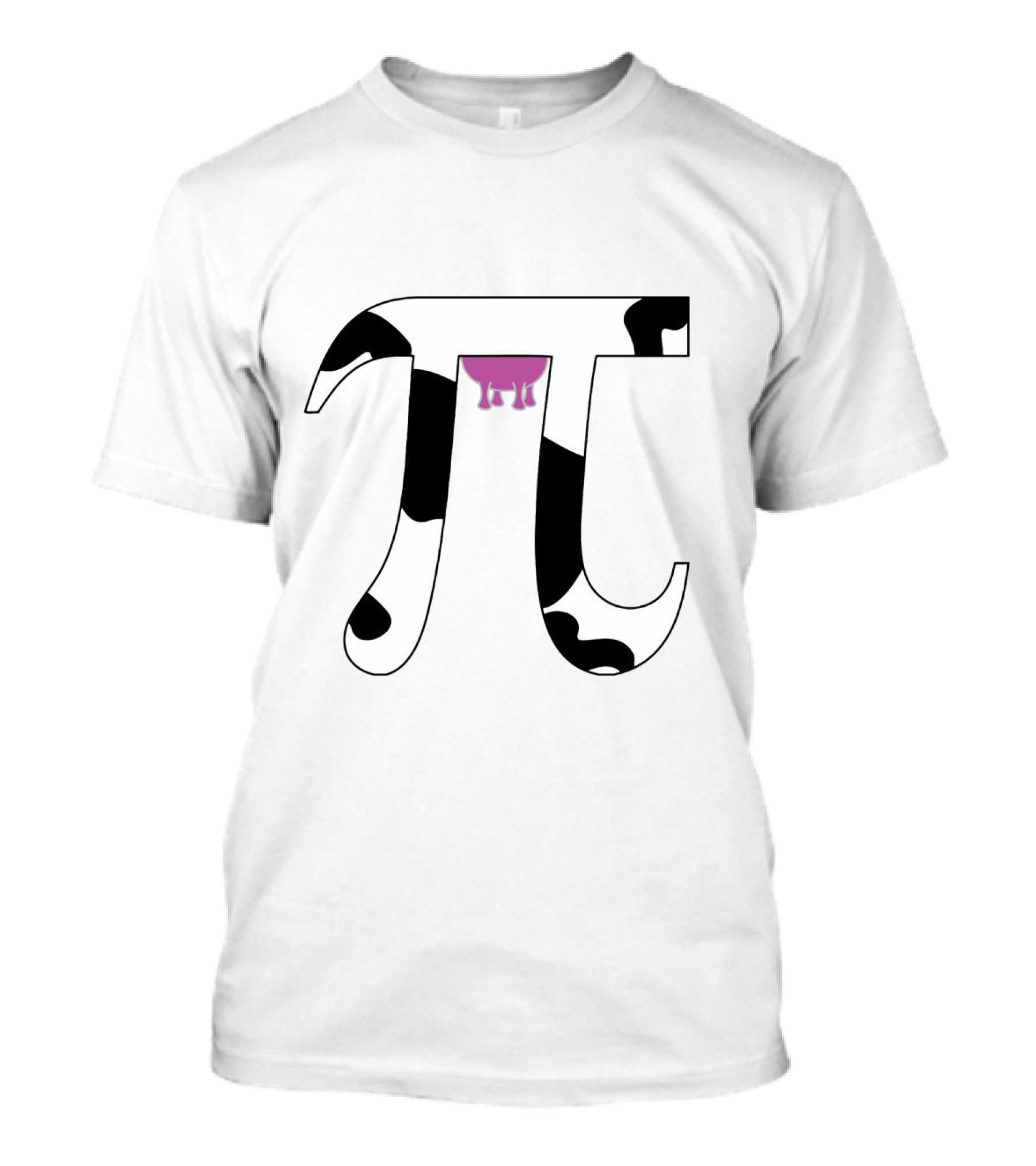 Pi Symbol With Cow Print And Udder T-Shirt