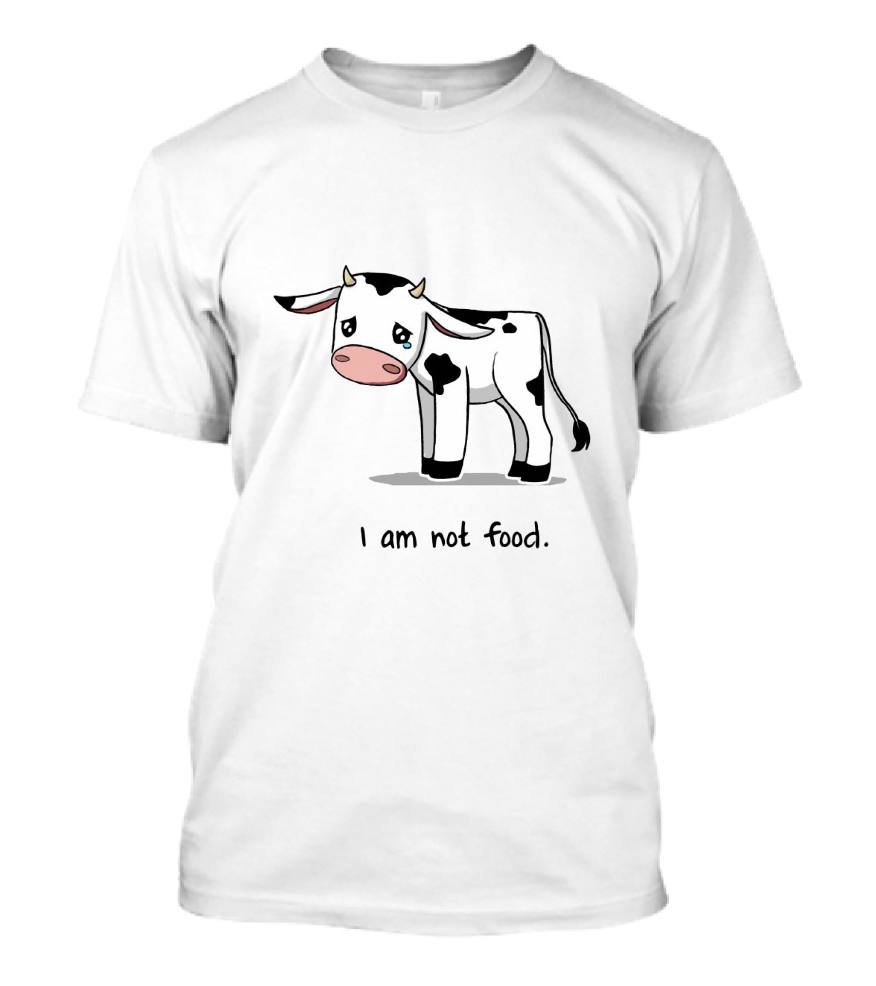Cute Cartoon Cow I Am Not Food Funny T-Shirt