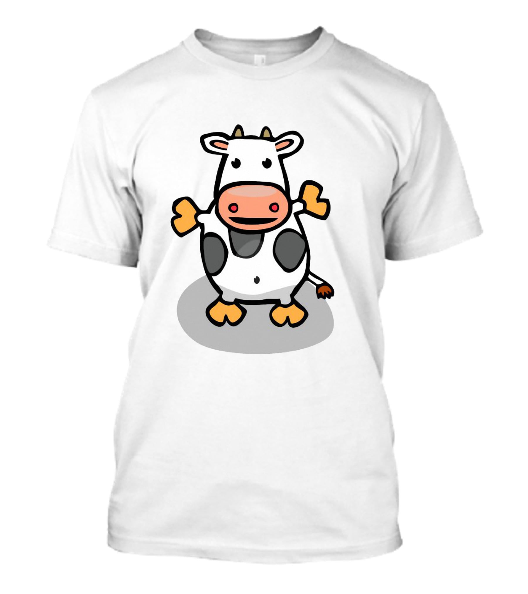 Spotty Cartoon Cow Adorable Playful Character T-Shirt