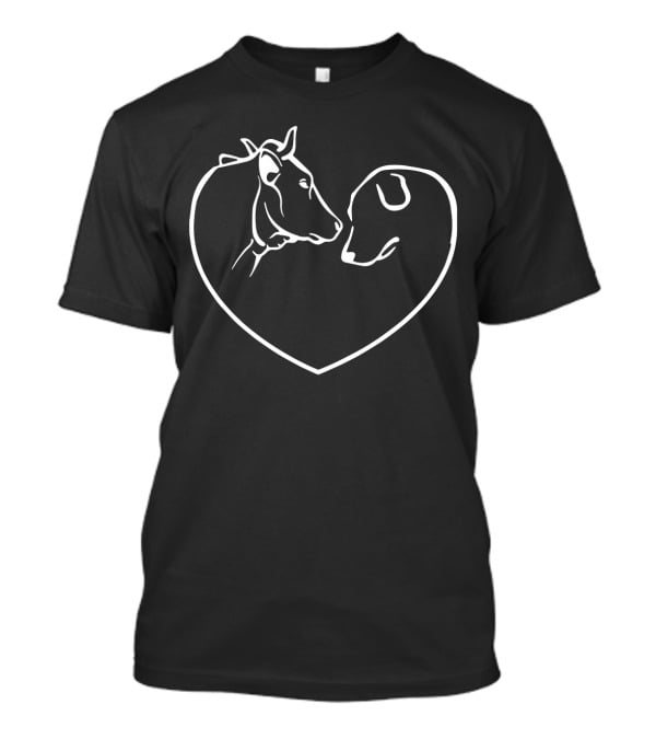 Heart-Shaped Cow And Dog Lovers T-Shirt