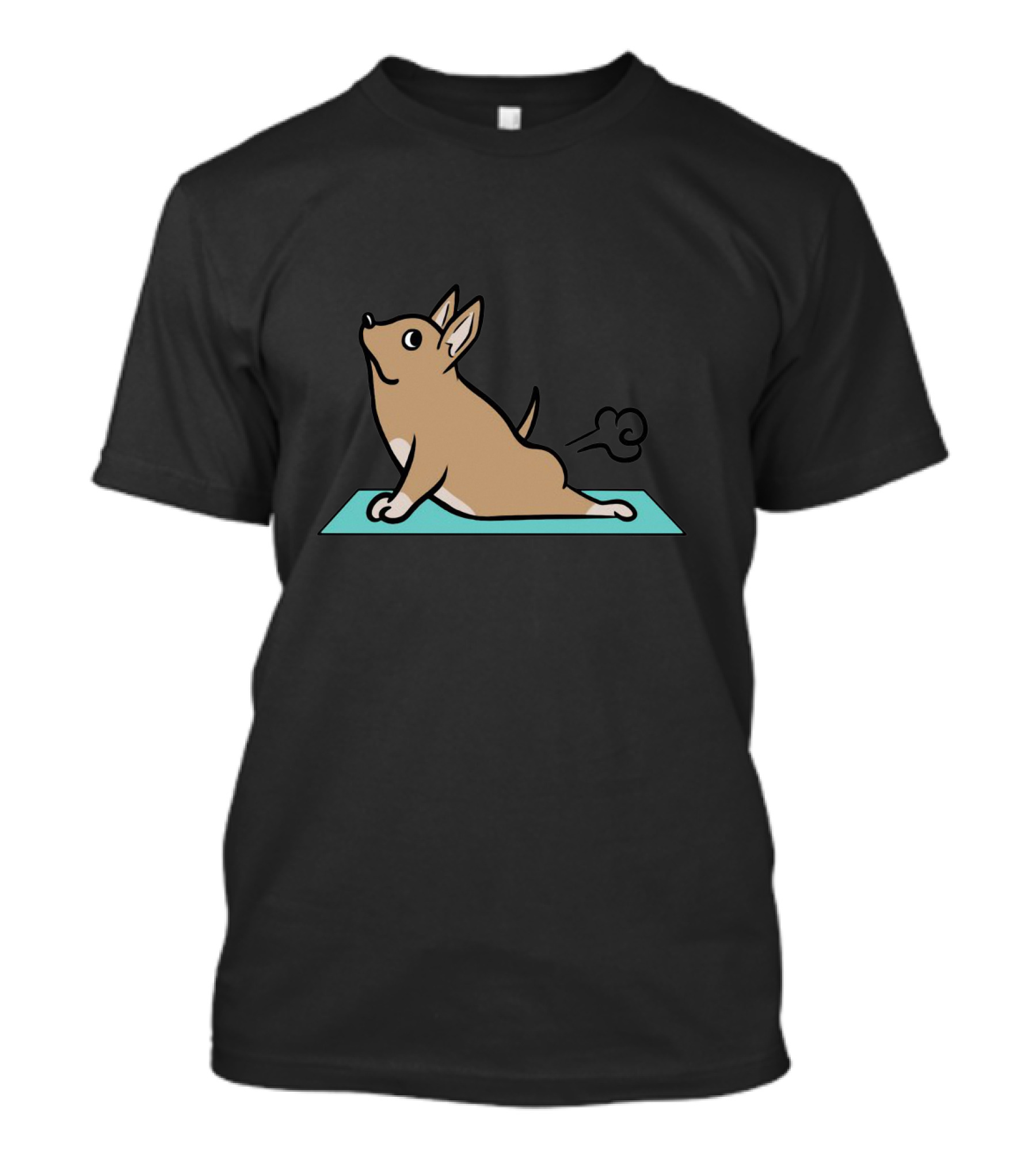 Chihuahua Yoga Pose With Fart Cloud On Mat T-Shirt