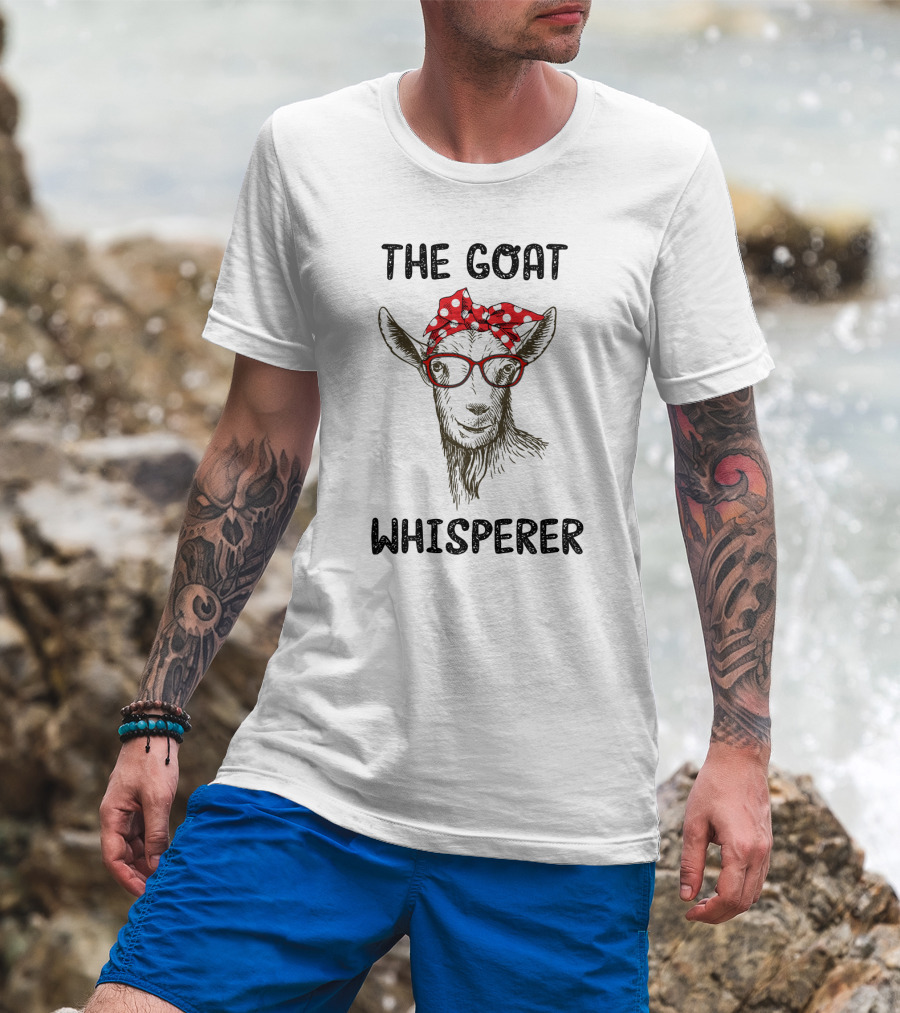 The Goat Whisperer Red Polka Dot Scarf Glasses T-Shirt