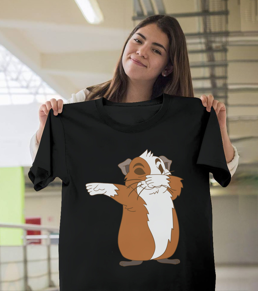 Guinea Pig Dabbing Pose Brown And White Animal Dance Move T-Shirt