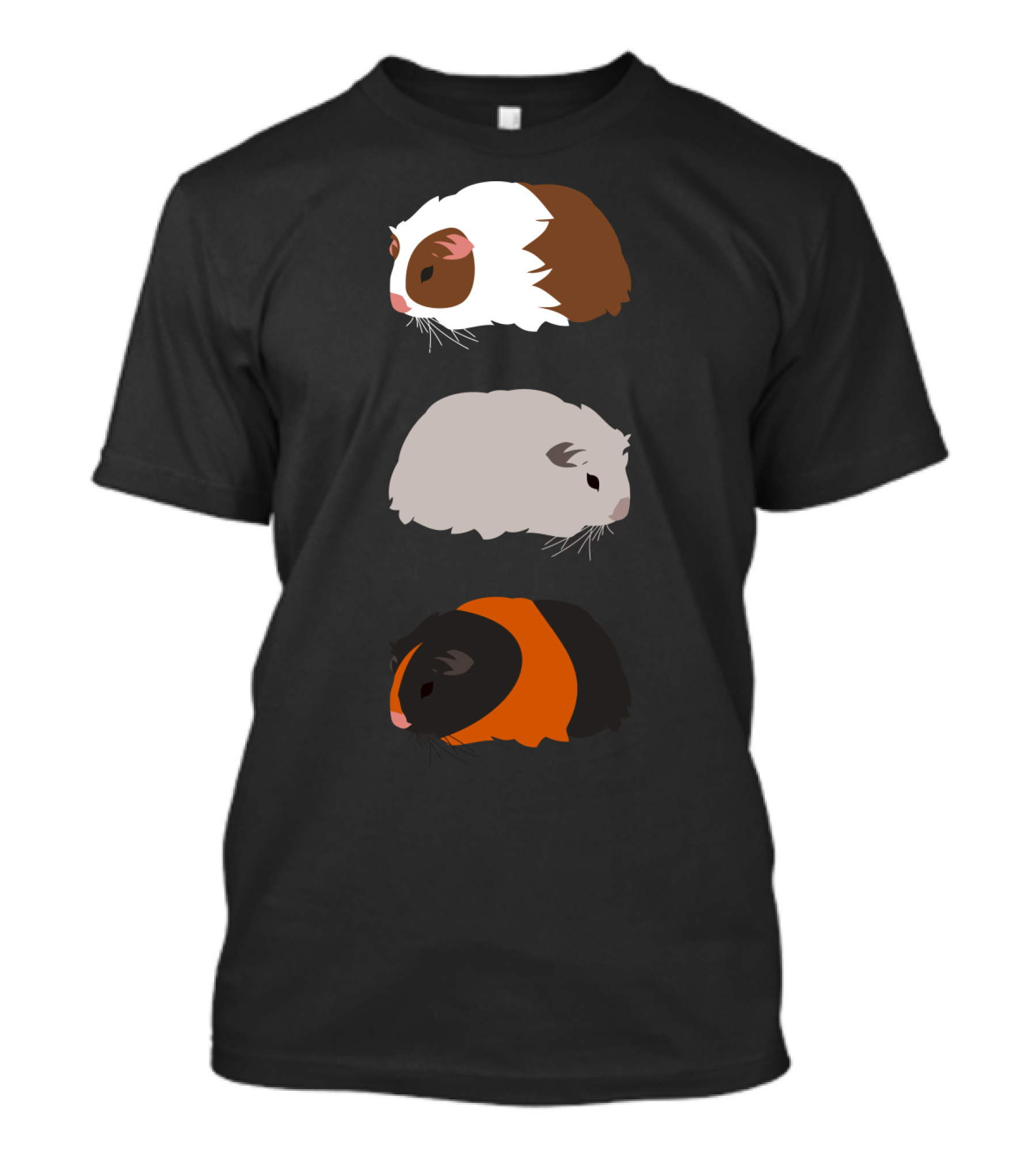 Guinea Pigs Trio Brown White Gray Colorful T-Shirt