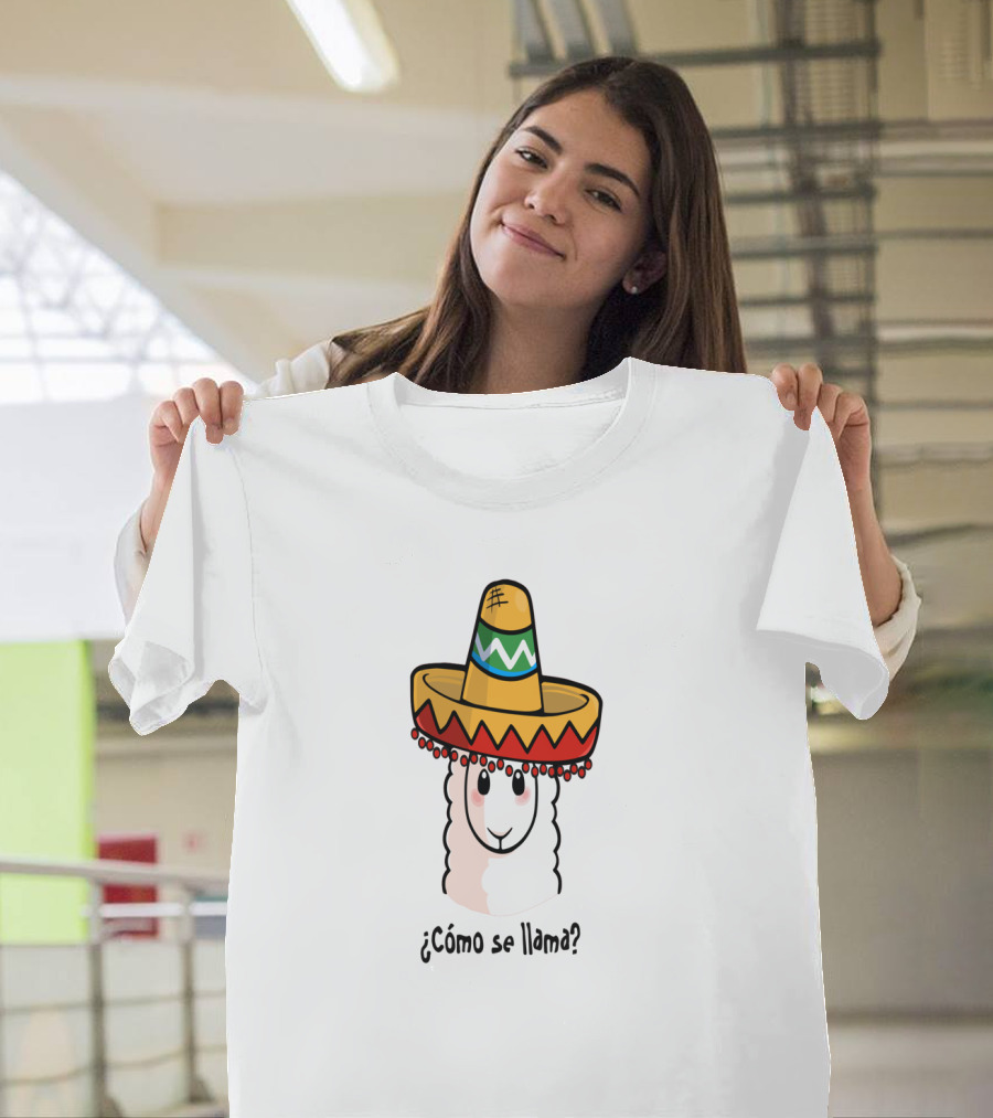 Cómo Se Llama Llama Lovers Sombrero Mexican Hat Fun T-Shirt