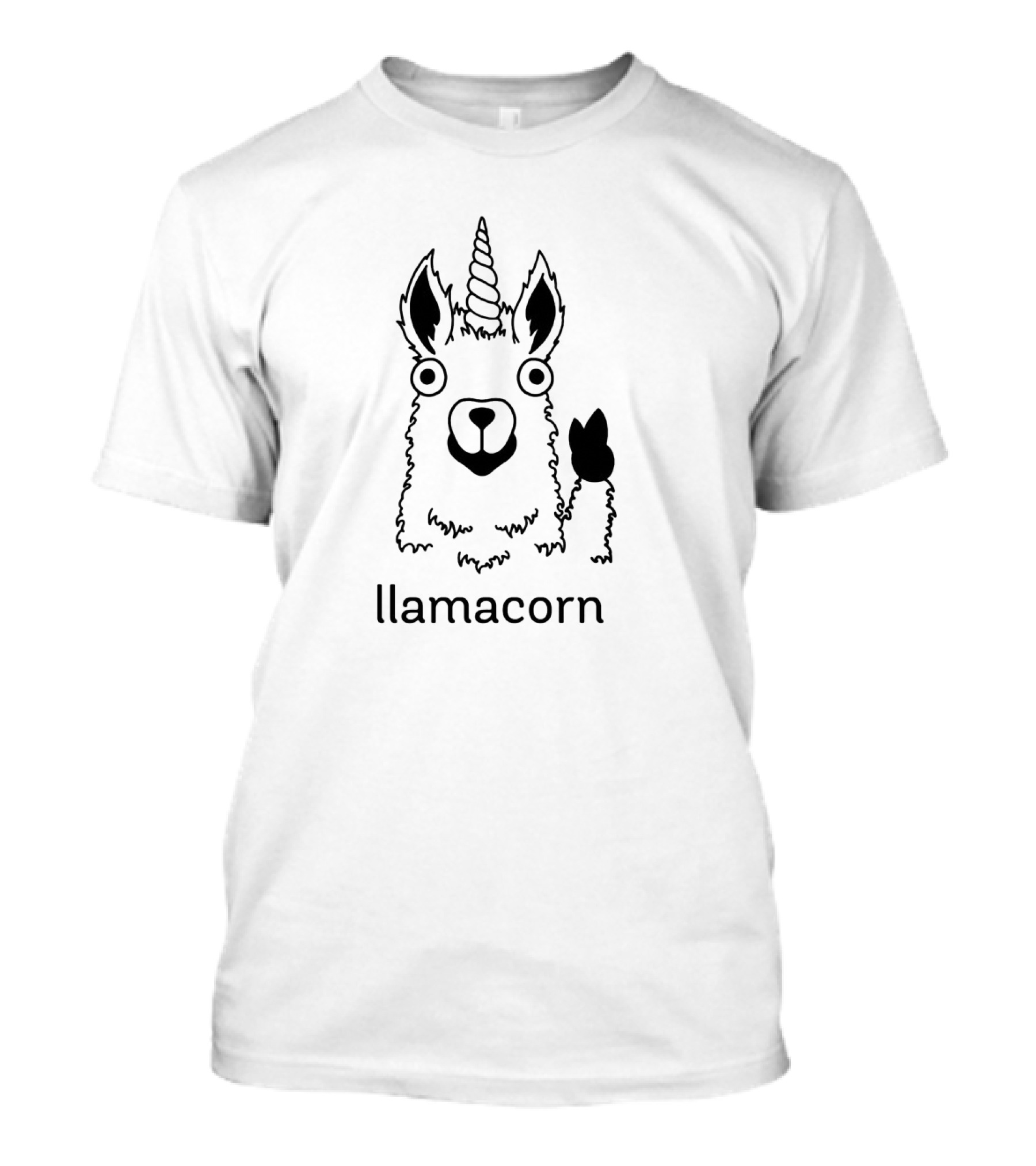Llamacorn Llama Unicorn Illustration With Magical Horn And Playful Expression T-Shirt