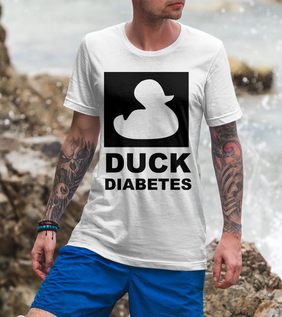 Duck Diabetes Rubber Duck Logo White T-Shirt