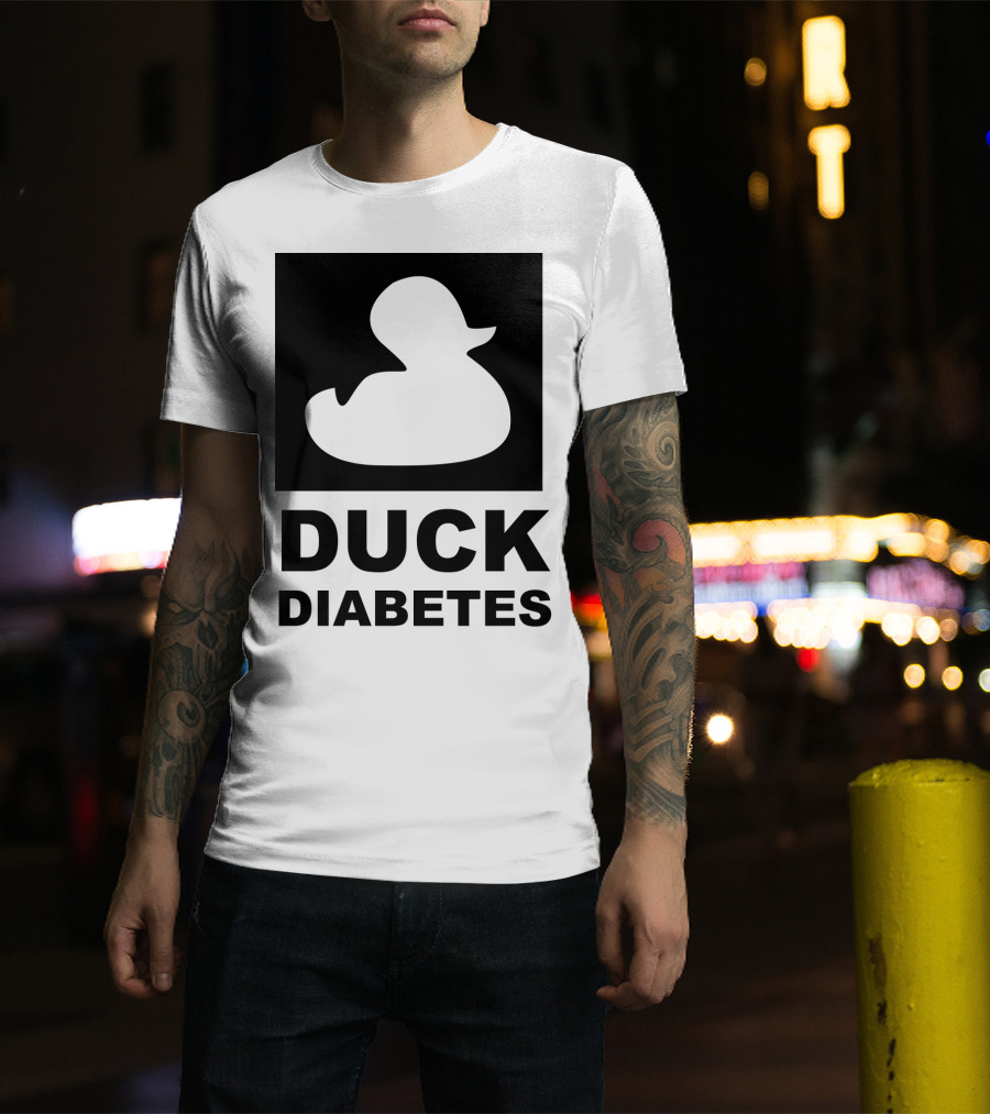 Duck Diabetes Rubber Duck Logo White T-Shirt