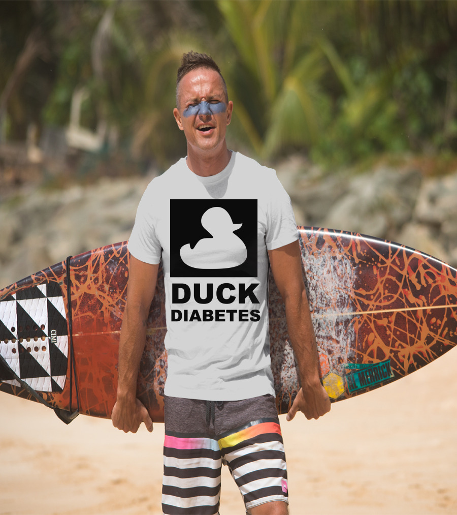 Duck Diabetes Rubber Duck Logo White T-Shirt