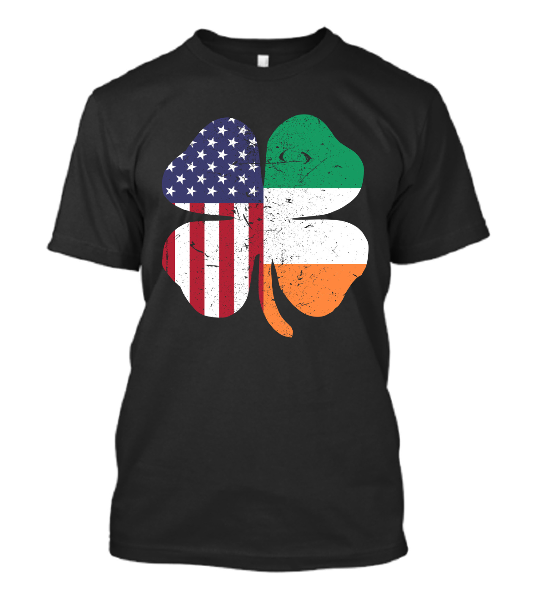 Ireland Flag And American Flag Shamrock T-Shirt