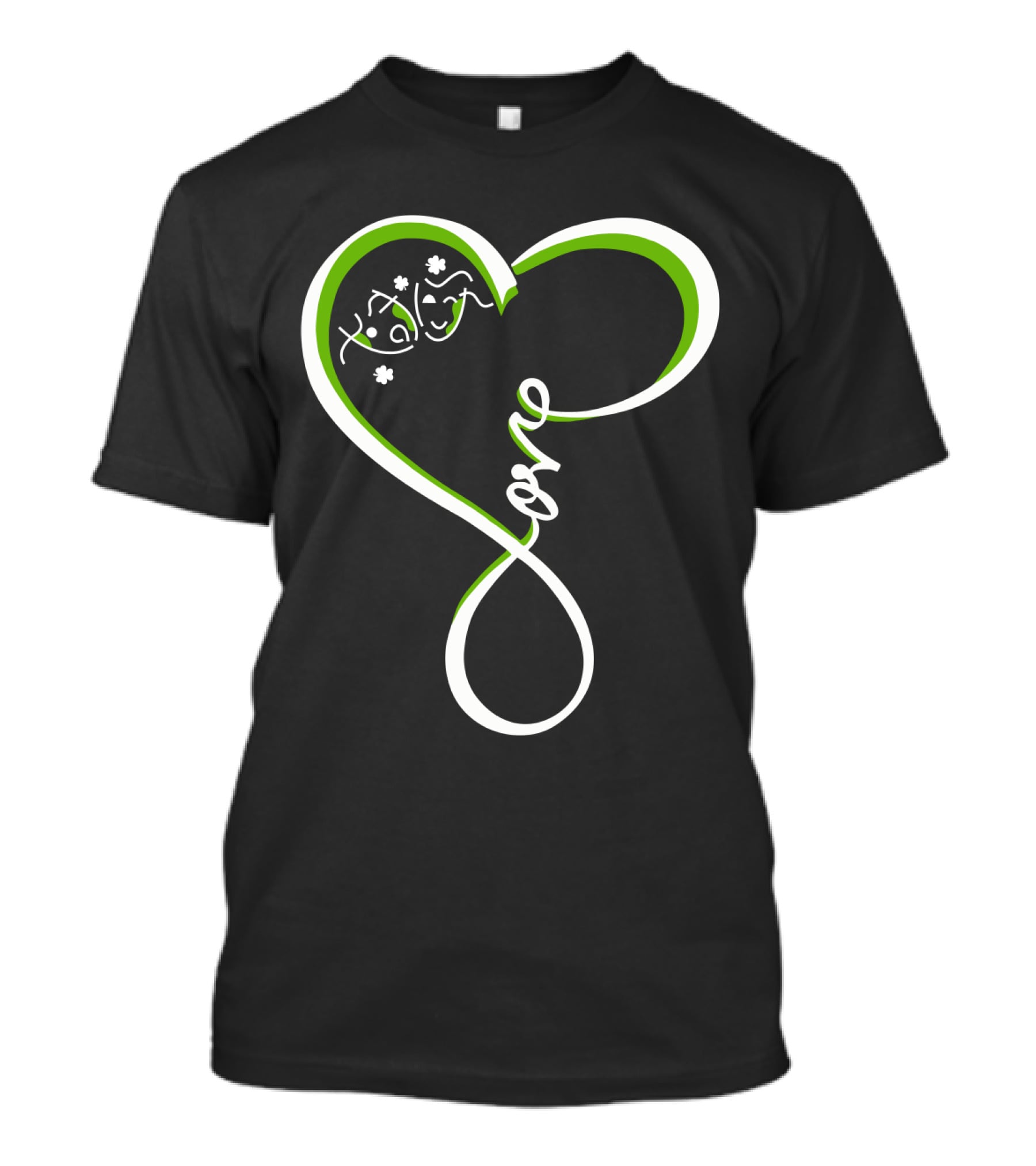 Irish Shamrock Heart Love T-Shirt