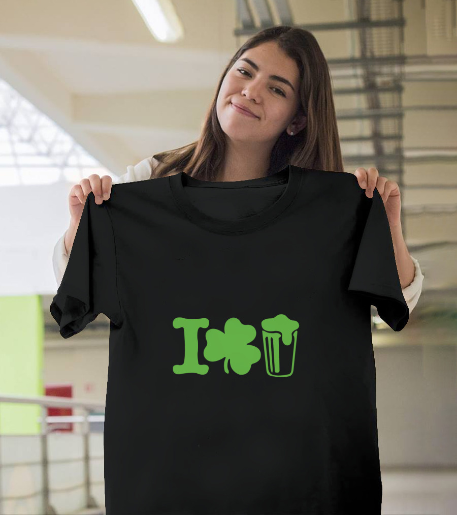 St. Patrick's Day Shamrock Heart Beer T-Shirt
