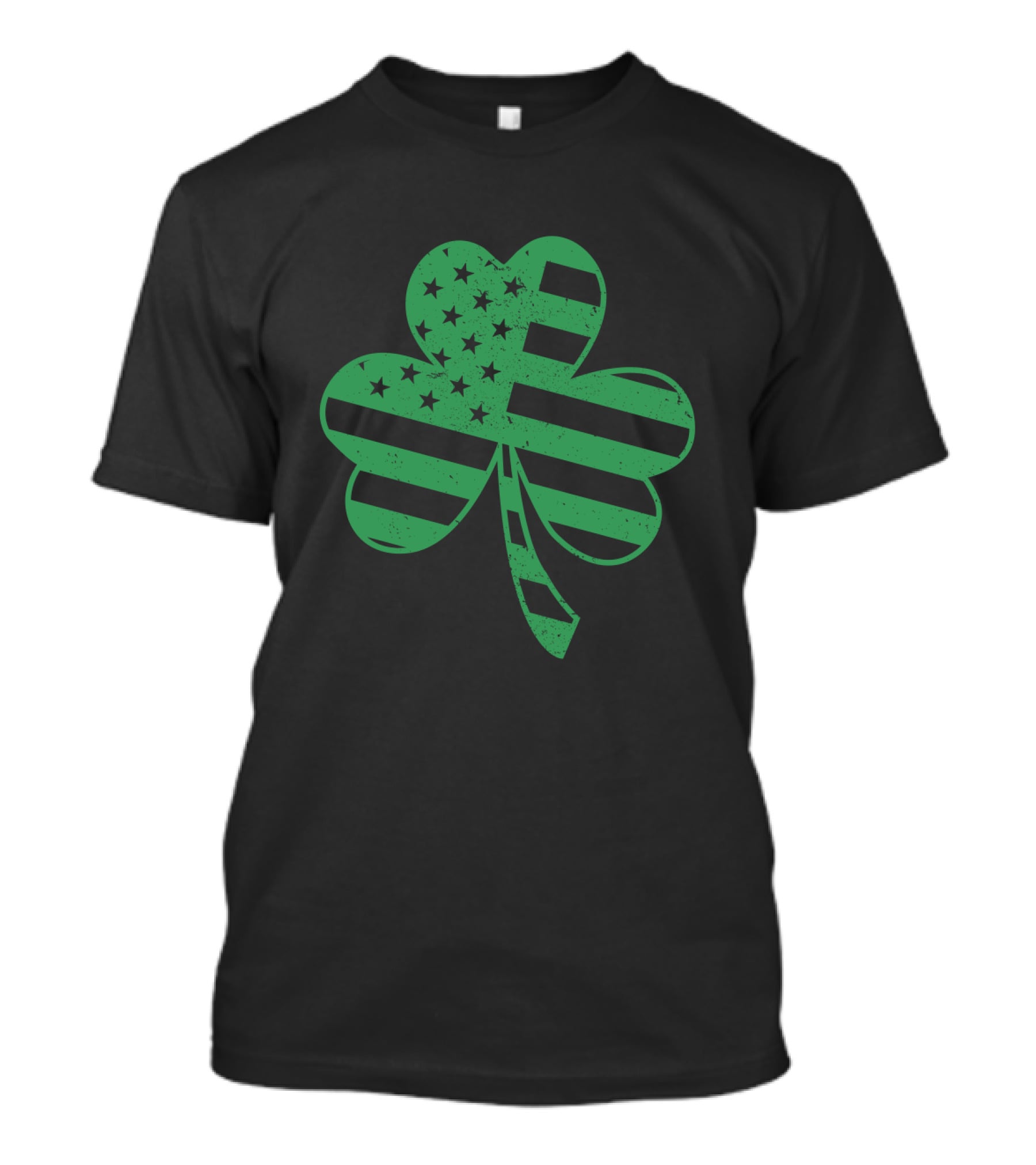 St. Patrick's Day Shamrock With American Flag Stripes And Stars T-Shirt