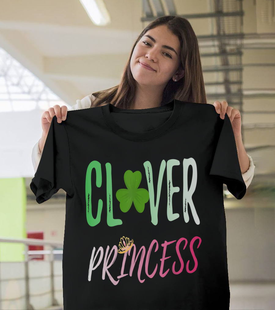 Clover Princess With Shamrock Tiara For Irish T-Shirt