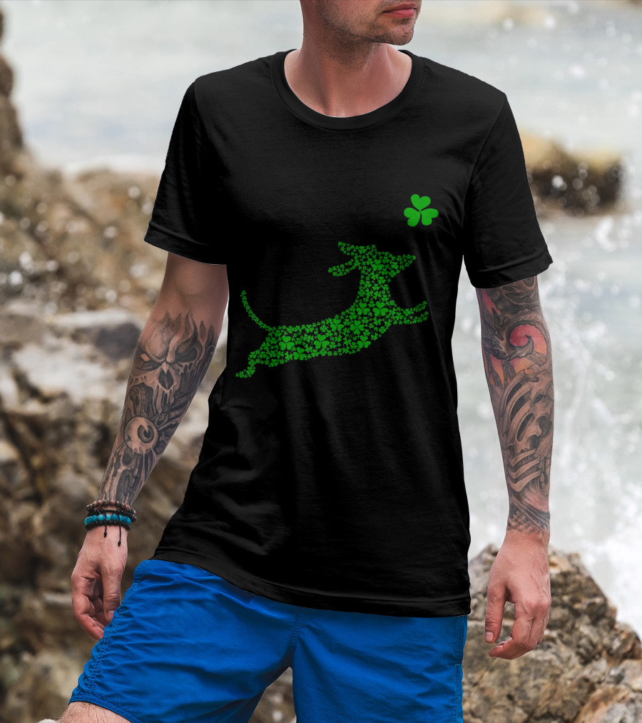 Cute Dachshund Dog Made Of Shamrocks For St. Patrick's Day T-Shirt