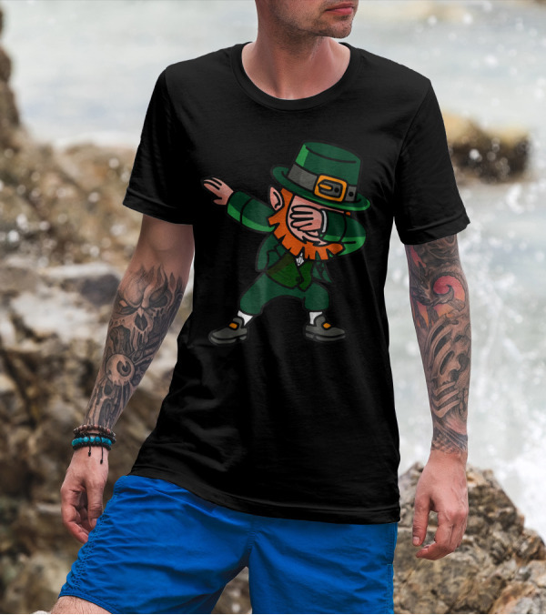 Dabbing Leprechaun Irish Dance Move Green Hat T-Shirt