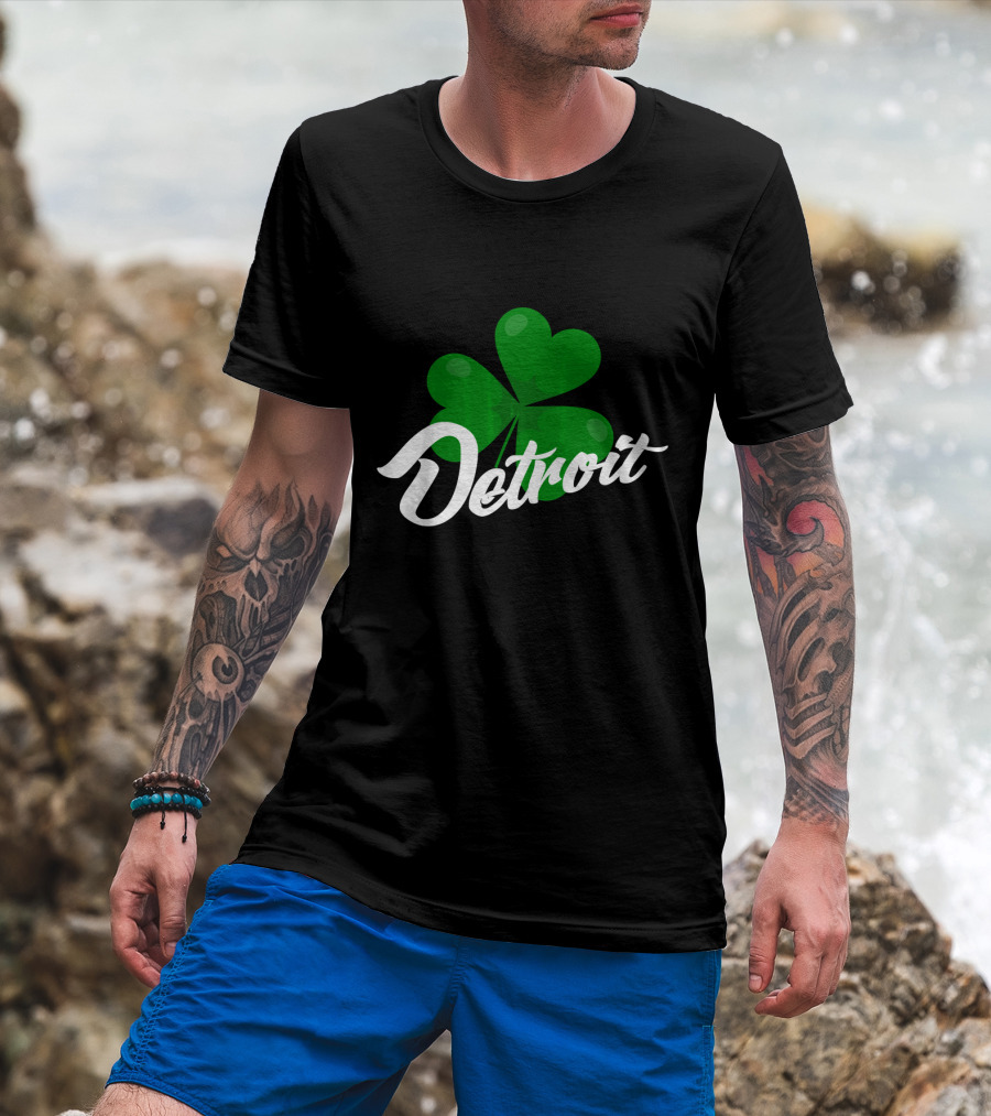 Detroit Shamrock St Patrick's Day Celebration Clovers T-Shirt