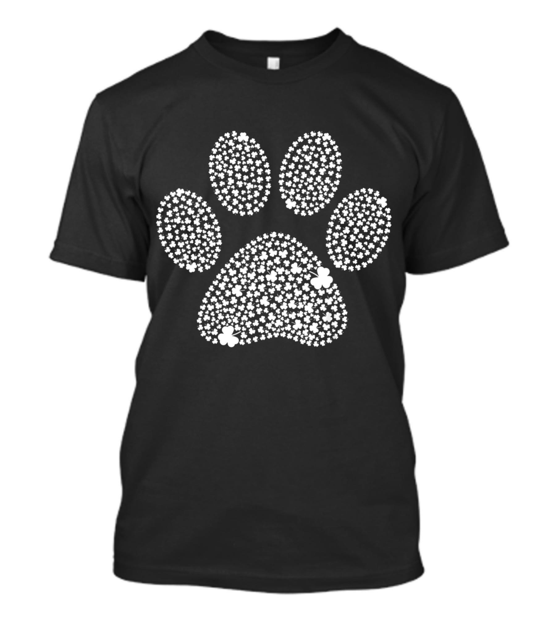 Dog Paw Shamrock Pattern For St Patricks Day T-Shirt
