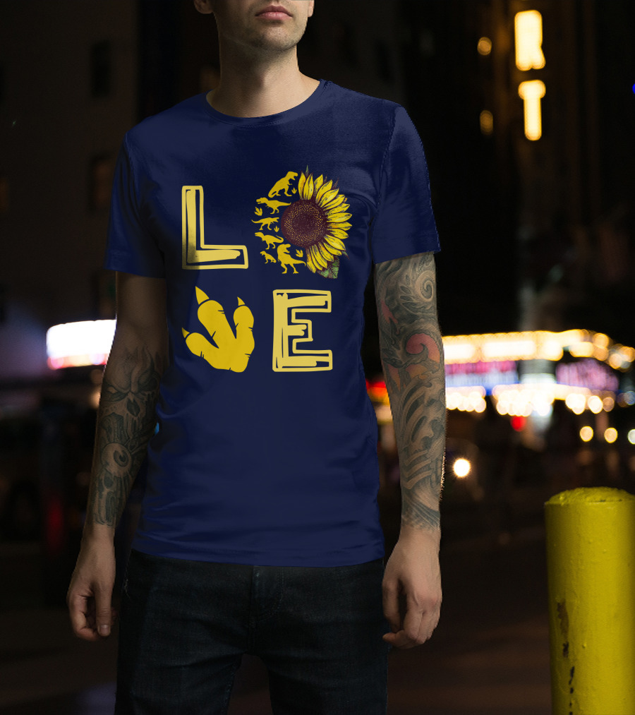 Love Sunflower Dinosaur Claw T-Shirt