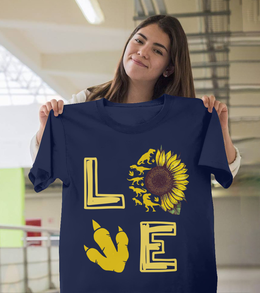 Love Sunflower Dinosaur Claw T-Shirt