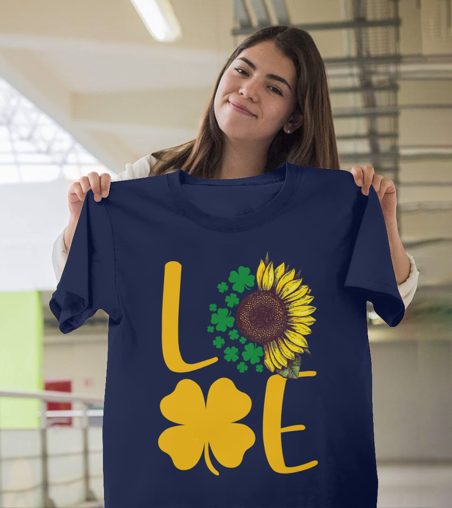 Love Sunflower Four-Leaf Clover T-Shirt