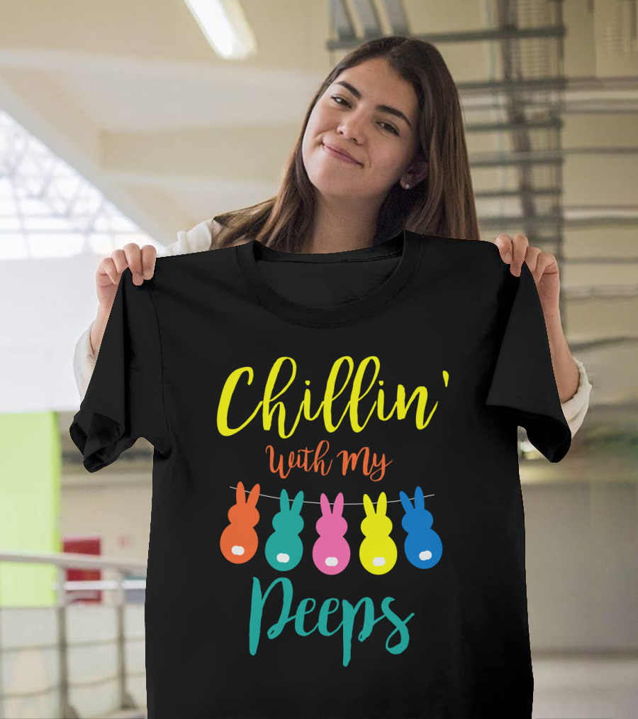 Chillin' With My Peeps Bunny Marshmallow Candy Characters T-Shirt