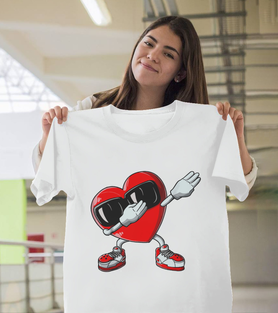 Heart Dabbing With Sunglasses And Sneakers T-Shirt