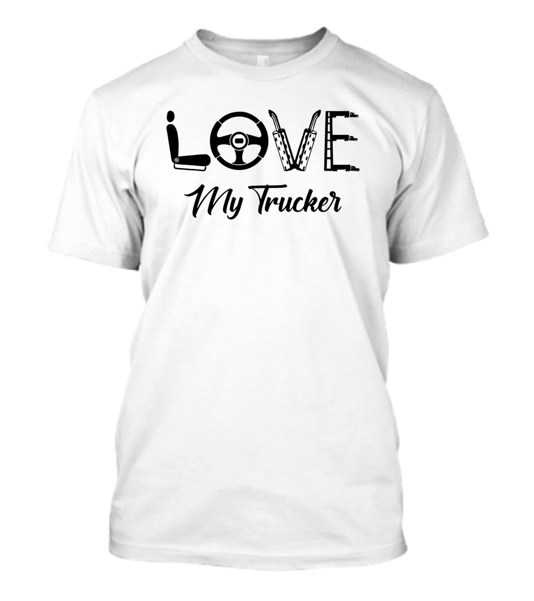 LOVE Steering Wheel Exhaust My Trucker T-Shirt