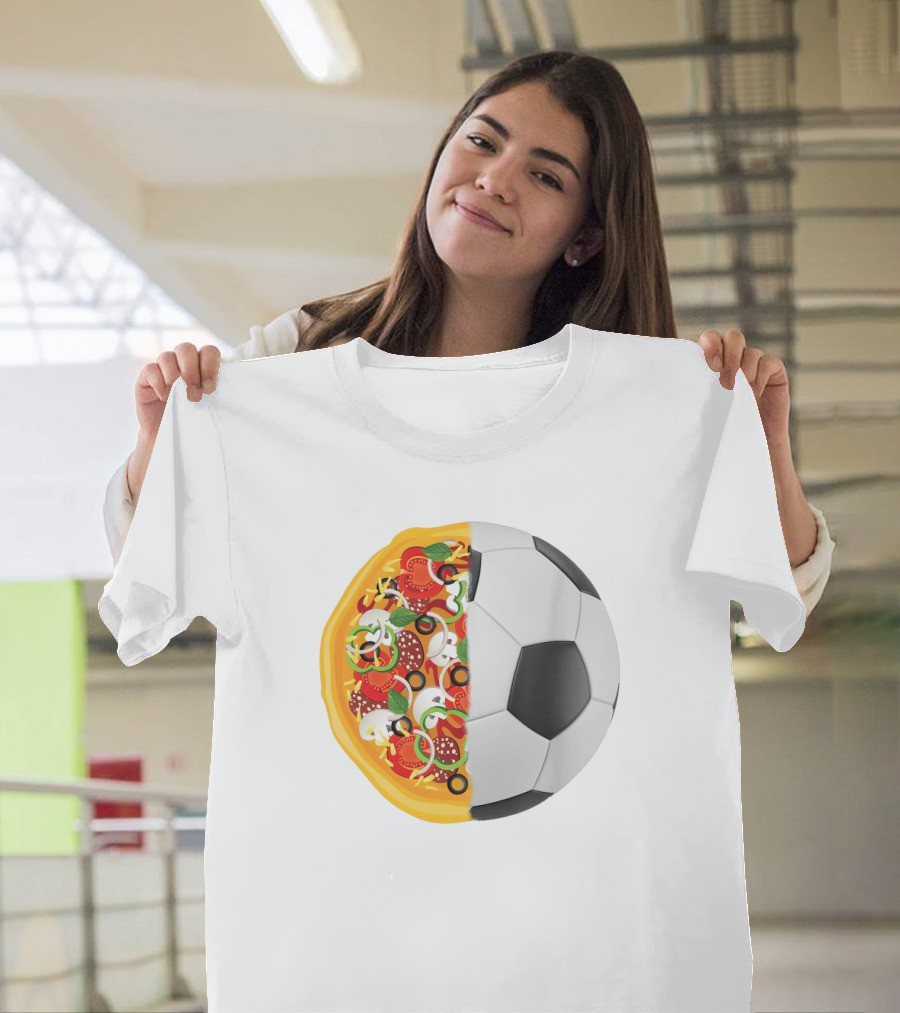 Soccer Ball Half Pizza Toppings Fusion T-Shirt