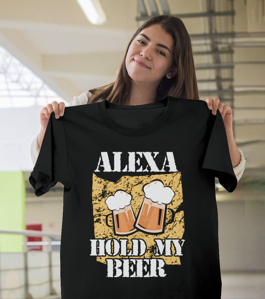 ALEXA HOLD MY BEER Two Beer Mugs Iconic T-Shirt
